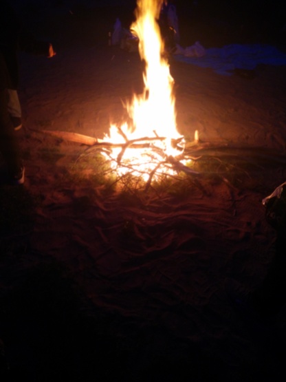 A bonfire in the night